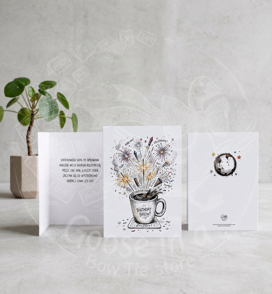 Kartka Urodzinowa dla Kawosza - Birthday Brew (A5)- Drukowana