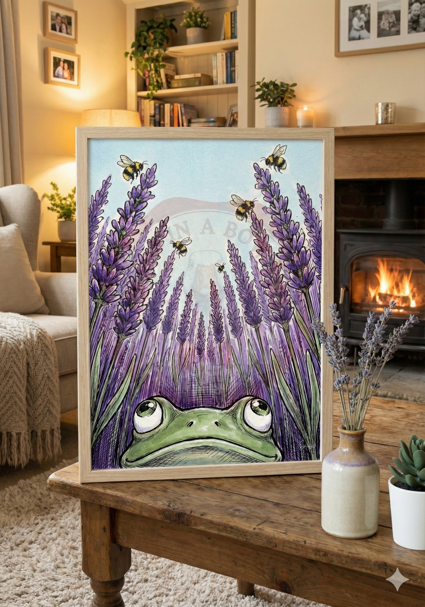 Printable poster - "Lavender Field from the Frog's Perspective"