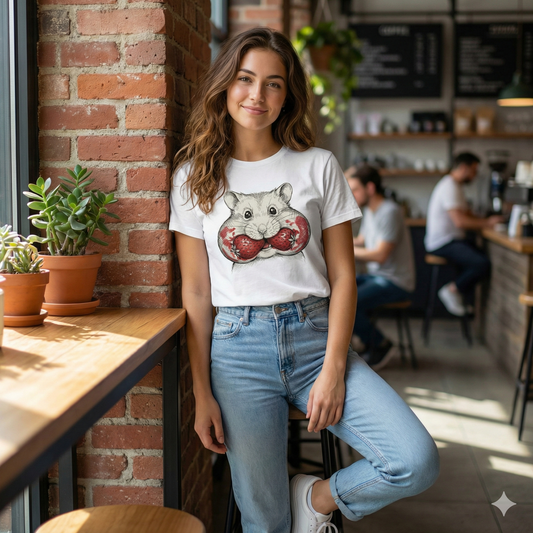 Premium T-Shirt "Truskawkowy Łakomczuch" – Chomik – 100% Bawełna Organiczna
