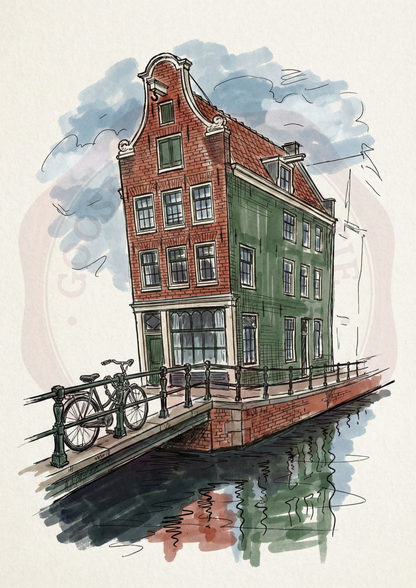 Plakat do druku- "Niedzielna cisza – Portret amsterdamskiej kamienicy"