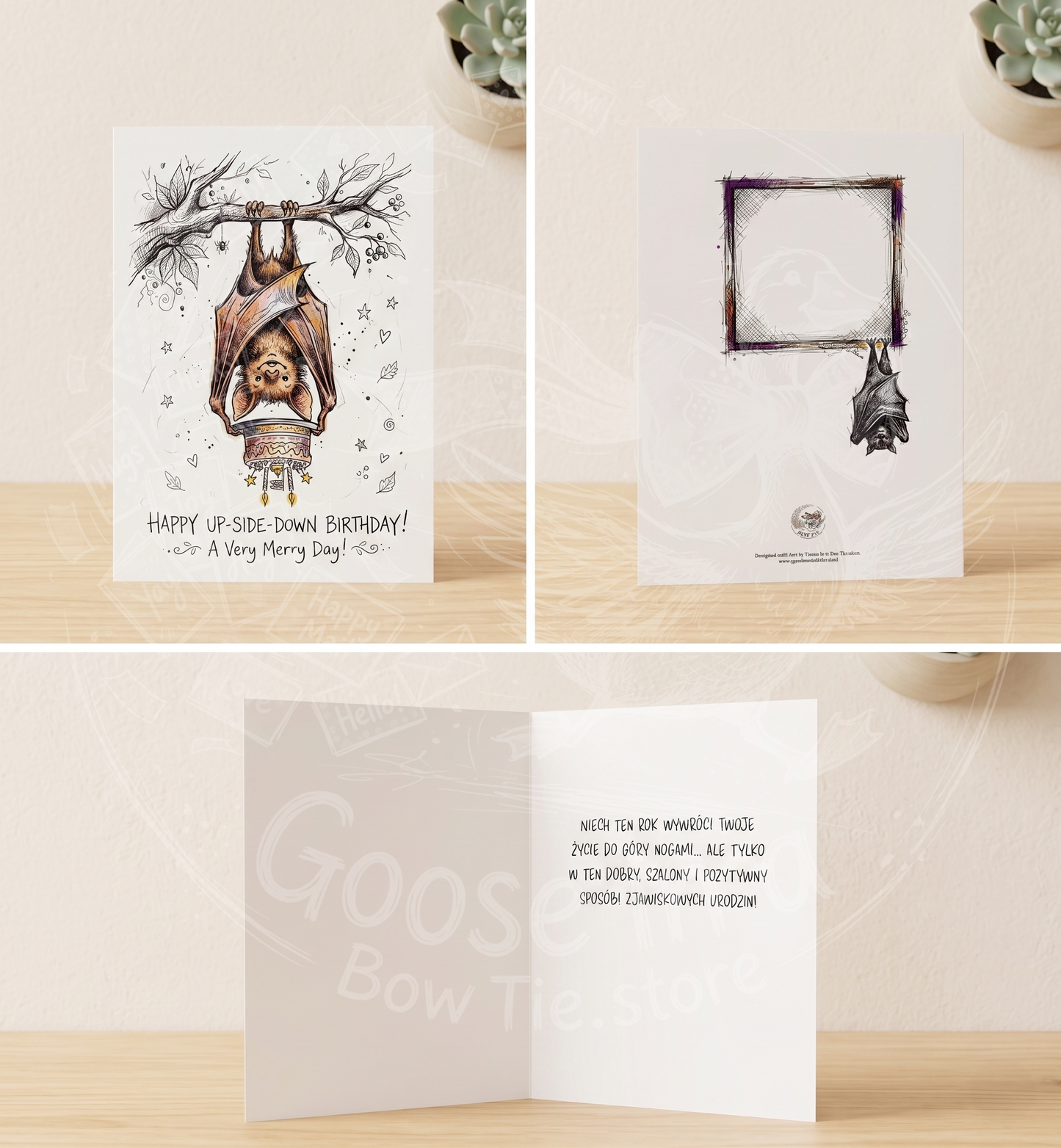 Kartka Urodzinowa "Happy Up-Side-Down Birthday!" (A5)- Drukowana