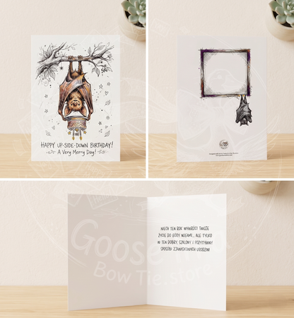 Kartka Urodzinowa "Happy Up-Side-Down Birthday!" (A5)- Drukowana