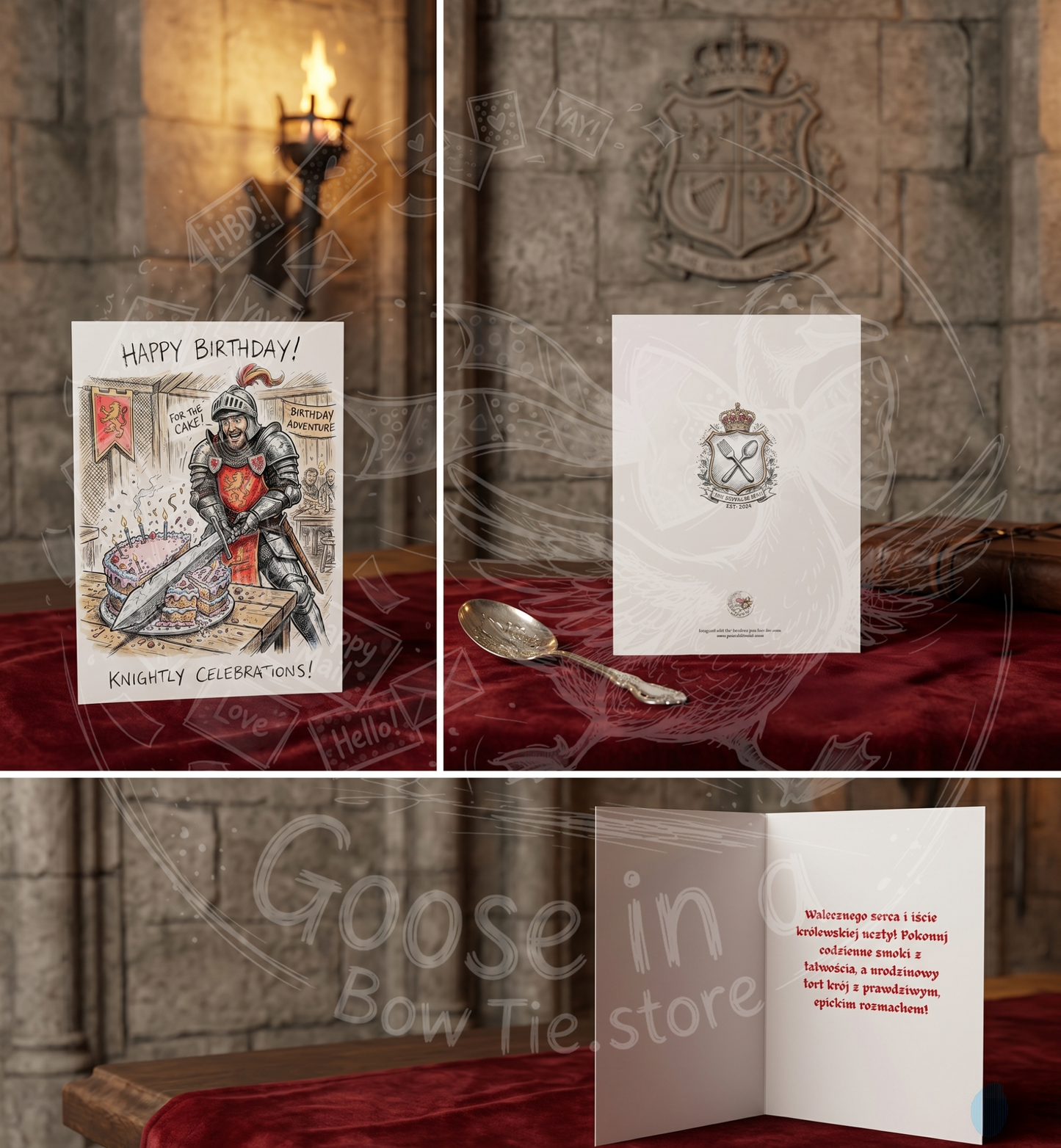 Rycerskie Urodziny – Kartka Okolicznościowa "Knightly Celebrations" (A5)- Drukowana