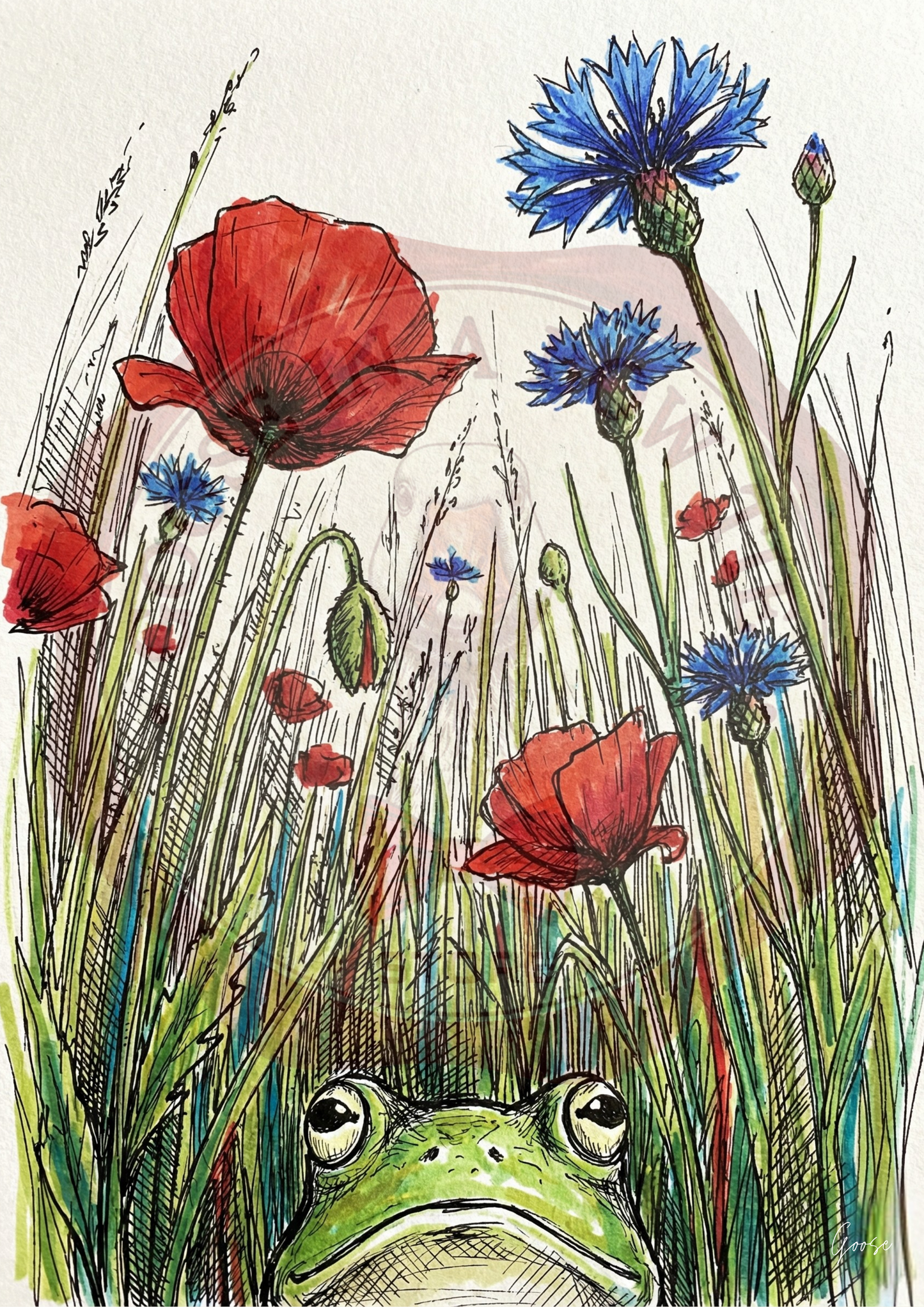 Printable poster - "Frog Perspective Meadow"