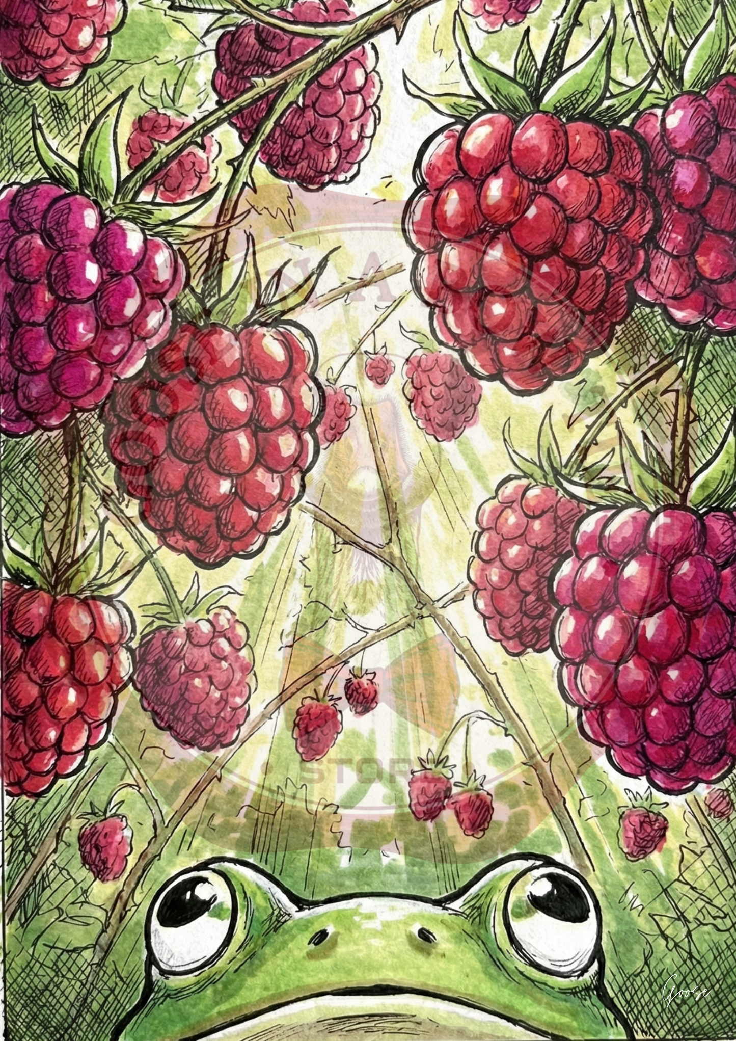 Printable poster - "Frog in the Raspberry Bush"