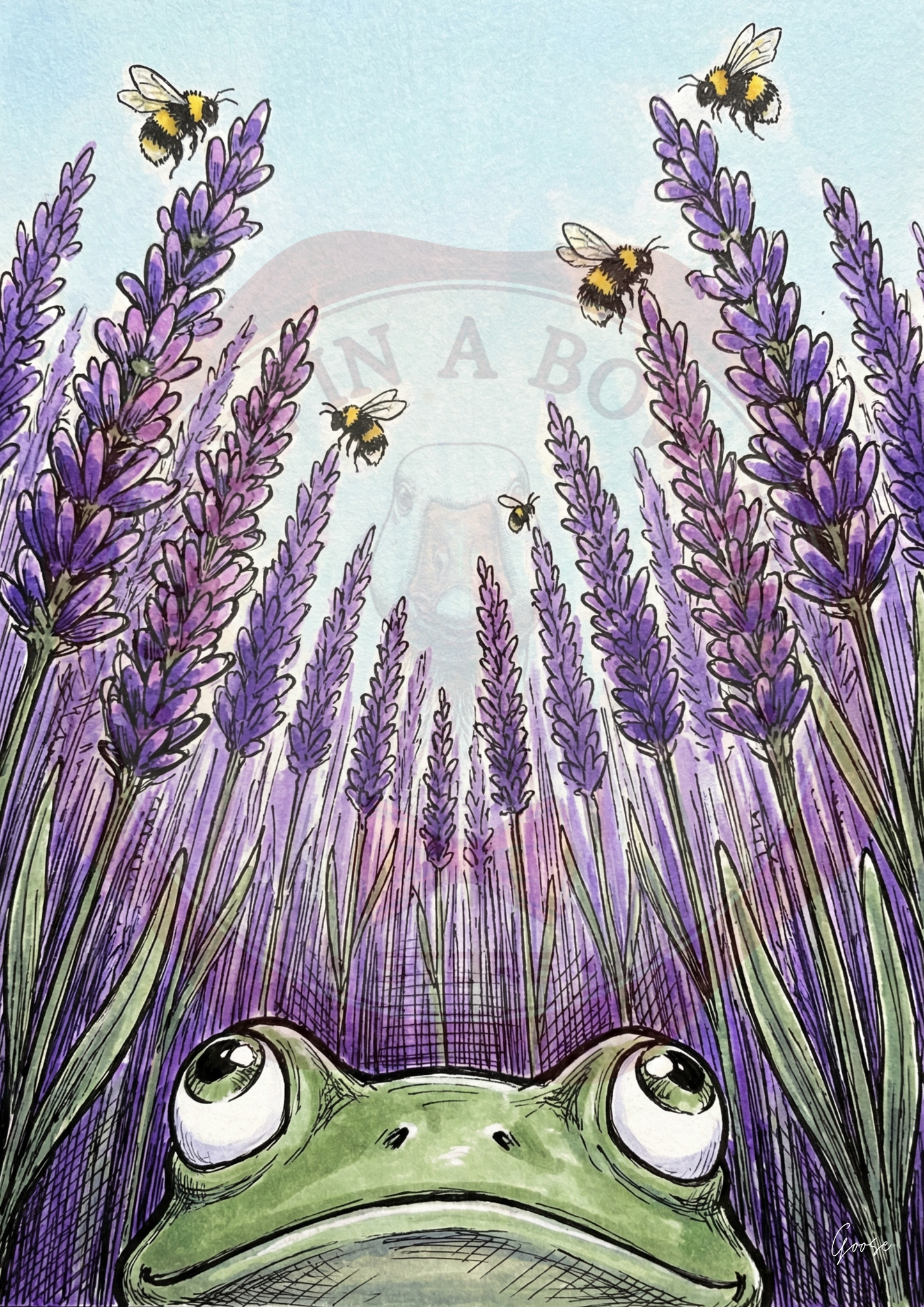 Printable poster - "Lavender Field from the Frog's Perspective"