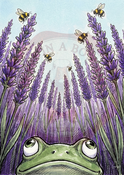 Printable poster - "Lavender Field from the Frog's Perspective"