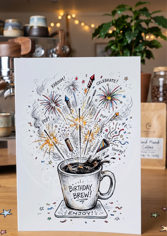 Kartka Urodzinowa dla Kawosza - Birthday Brew (A5)- Drukowana