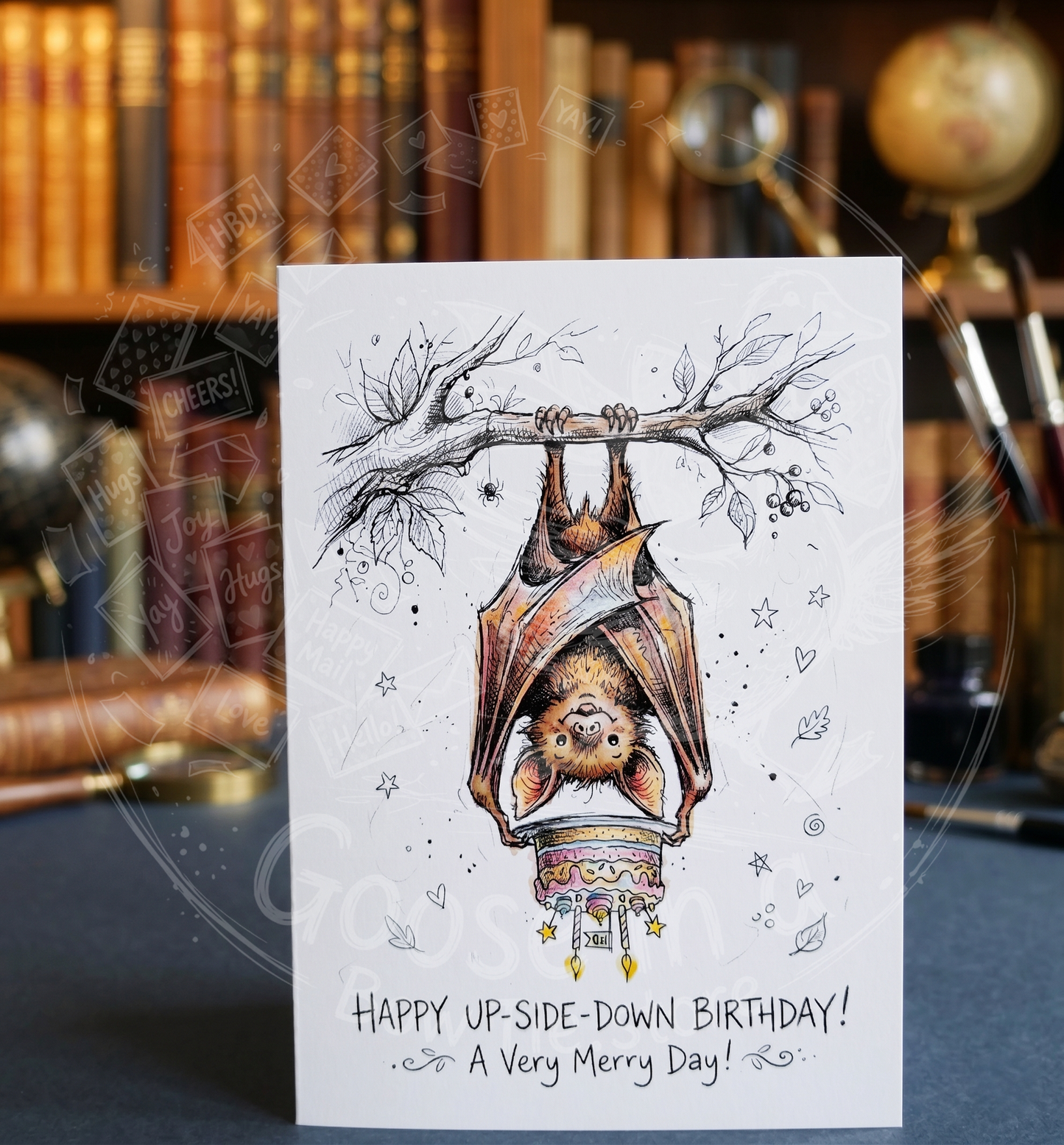 Kartka Urodzinowa "Happy Up-Side-Down Birthday!" (A5)- Drukowana