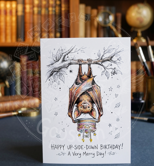 Kartka Urodzinowa "Happy Up-Side-Down Birthday!" (A5)- Drukowana