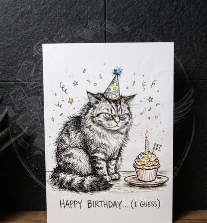 Kartka Urodzinowa: Grumpy Cat – "Happy Birthday... (I Guess)" (A5)- Drukowana