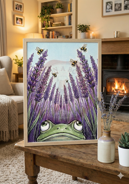 Printable poster - "Lavender Field from the Frog's Perspective"