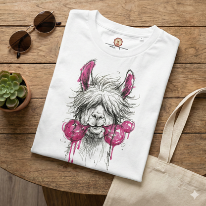 Premium T-Shirt "Lazy Llama" - 100% Organic Cotton
