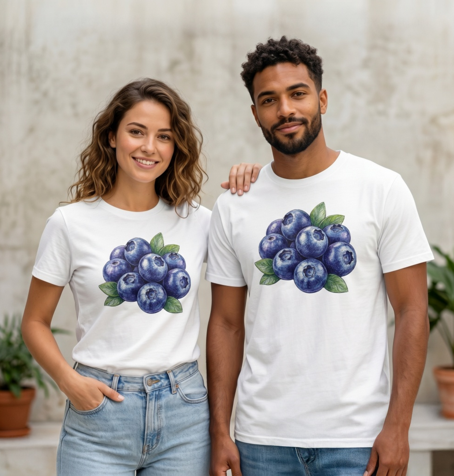 Premium T-Shirt – "Blueberries"- 100% Bawełna Organiczna