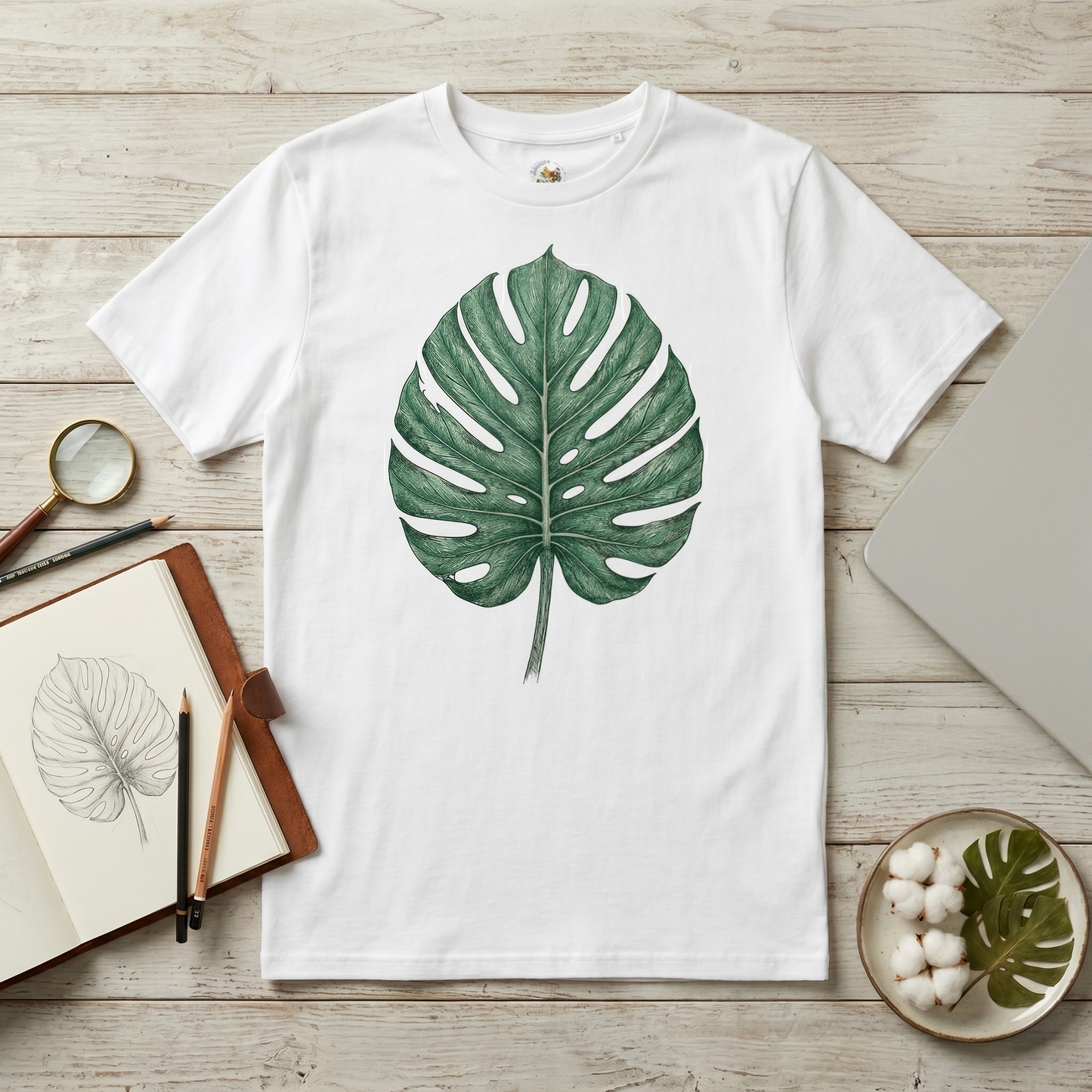 Premium T-Shirt –"Monstera"- 100% Bawełna Organiczna