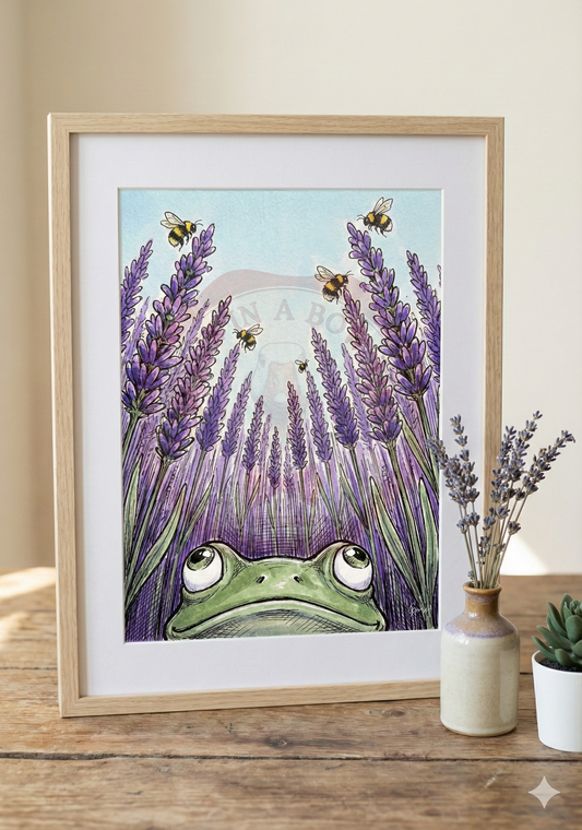 Printable poster - "Lavender Field from the Frog's Perspective"