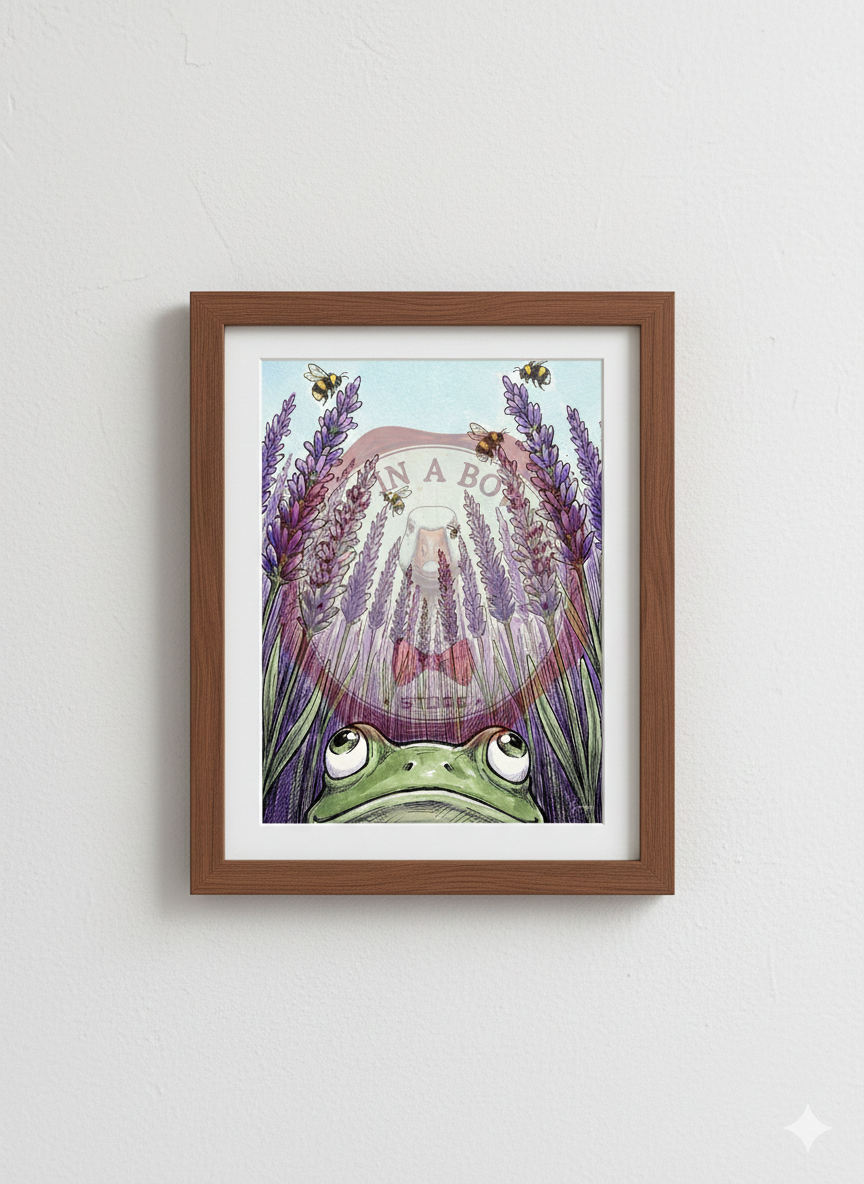 Printable poster - "Lavender Field from the Frog's Perspective"