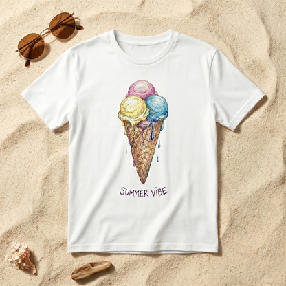 Premium T-Shirt –"Summer Vibe"- 100% Bawełna Organiczna