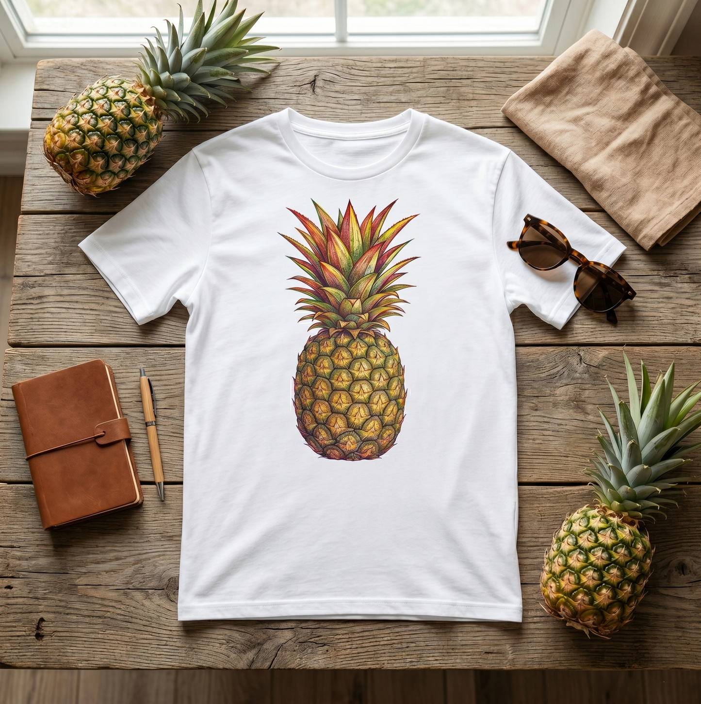 Premium T-Shirt –"Juicy Pineapple"- 100% Bawełna Organiczna