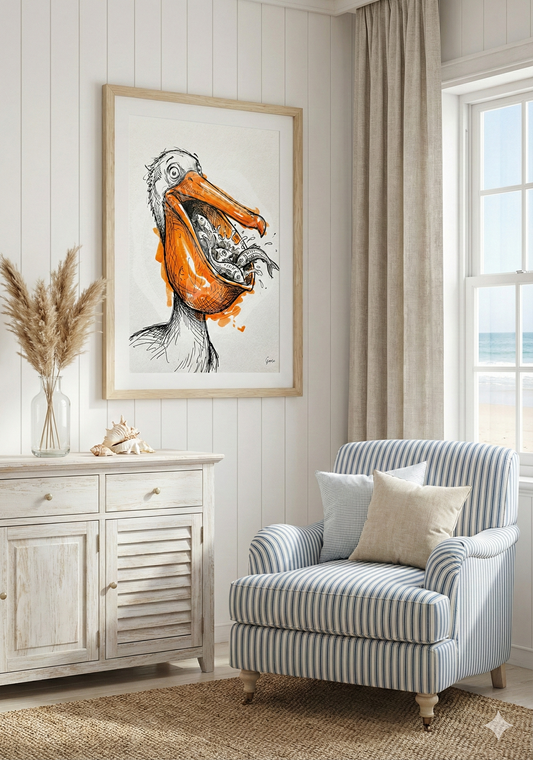 Printable poster - "The Hungry Pelican"