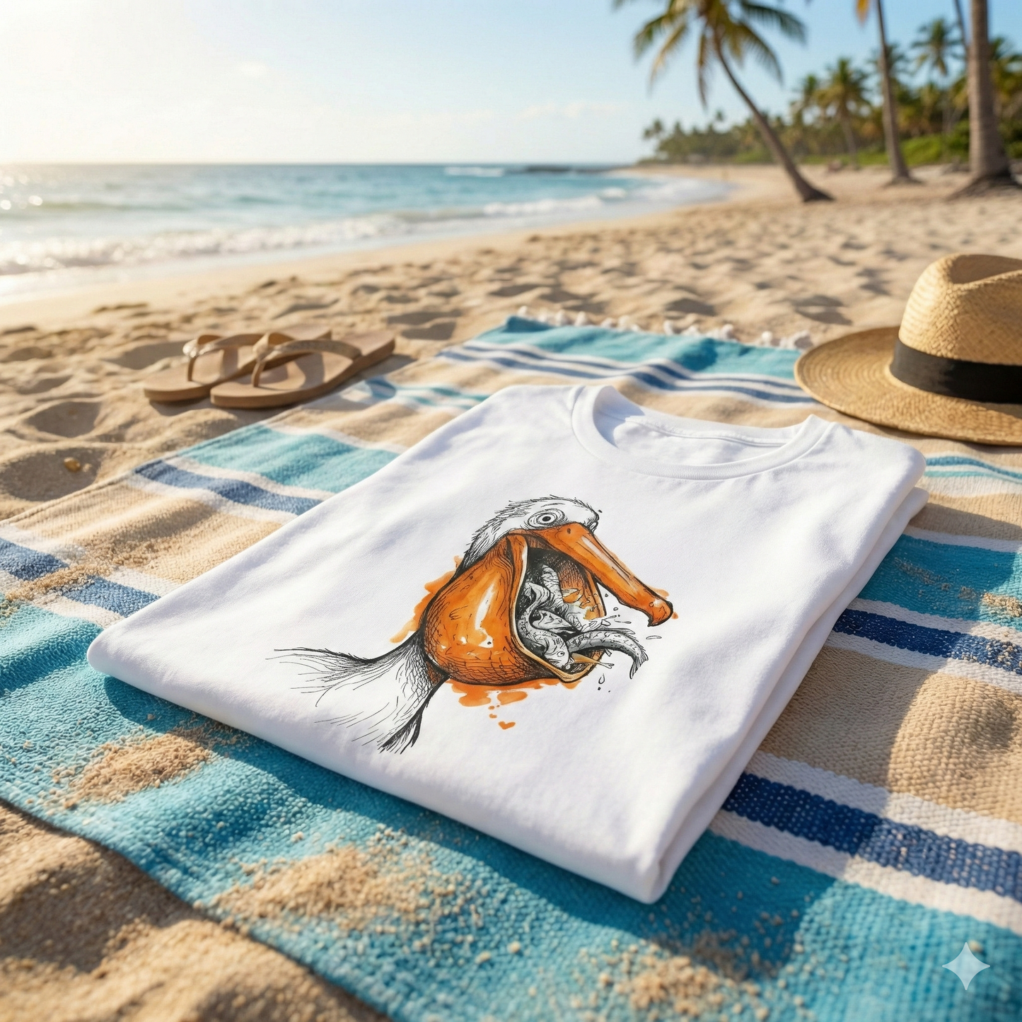 Premium T-Shirt "Gluttonous Pelican" - 100% Organic Cotton