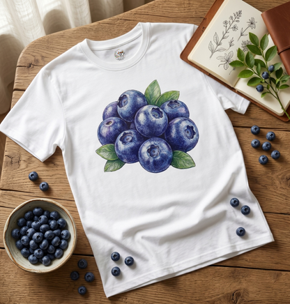 Premium T-Shirt – "Blueberries"- 100% Bawełna Organiczna
