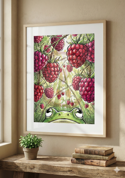 Printable poster - "Frog in the Raspberry Bush"