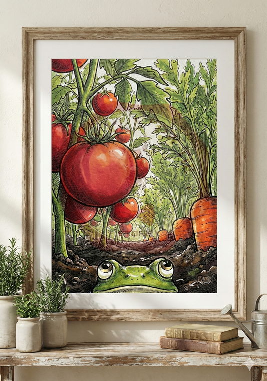 Printable poster - "Vegetable Garden from the Frog's Perspective"