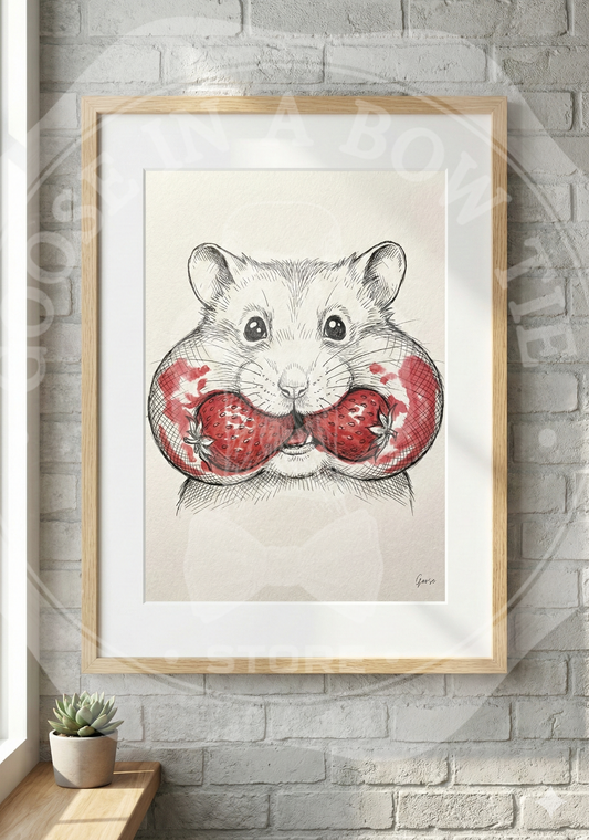 Printable poster - "The Hamster and the Strawberries"