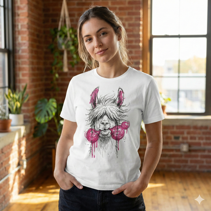Premium T-Shirt "Lazy Llama" - 100% Organic Cotton