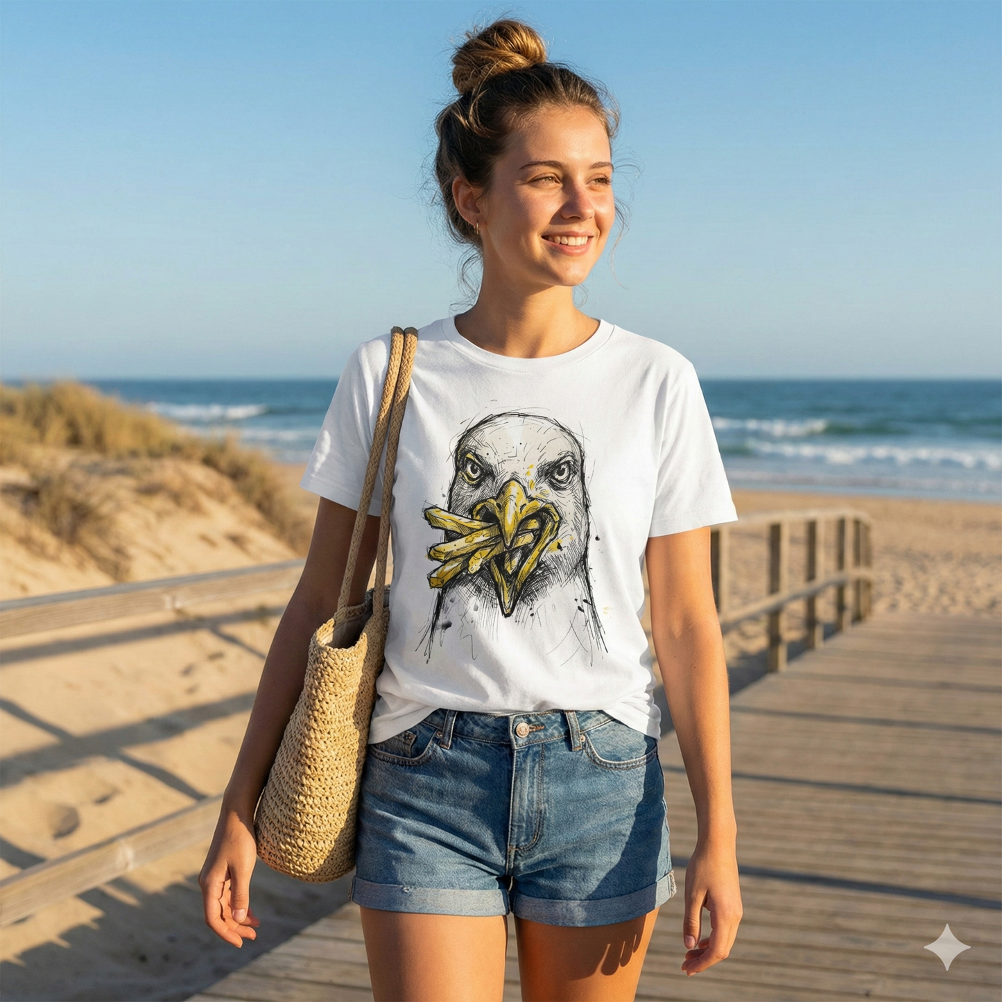Premium T-Shirt "Thieving Seagull" – 100% Organic Cotton