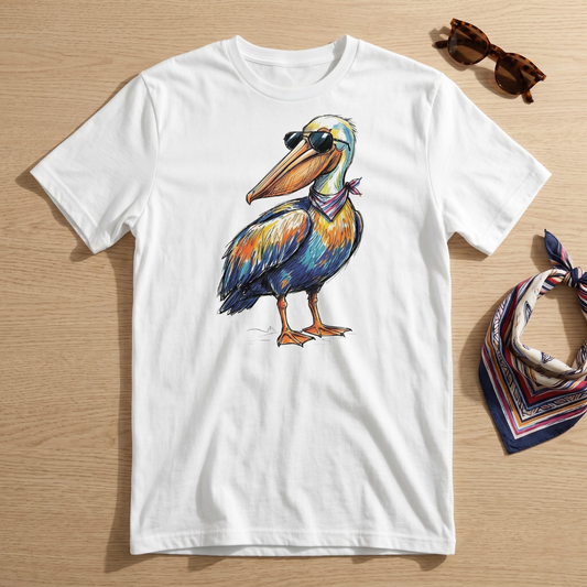 Premium T-Shirt –"Chill Pelican"- 100% Bawełna Organiczna