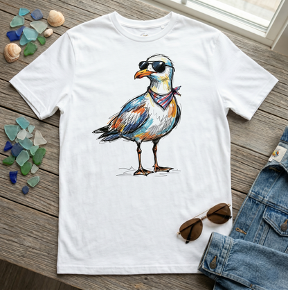 Premium T-Shirt –"Cool Seagull"- 100% Bawełna Organiczna