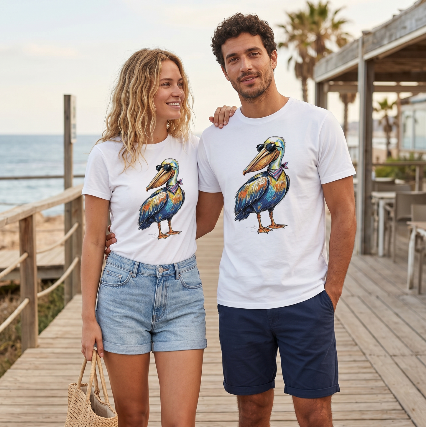 Premium T-Shirt –"Chill Pelican"- 100% Bawełna Organiczna