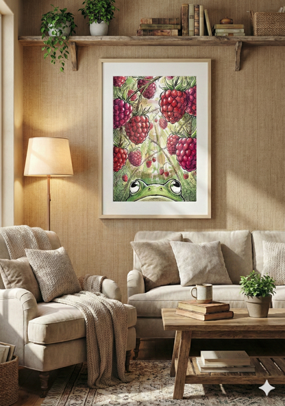 Printable poster - "Frog in the Raspberry Bush"