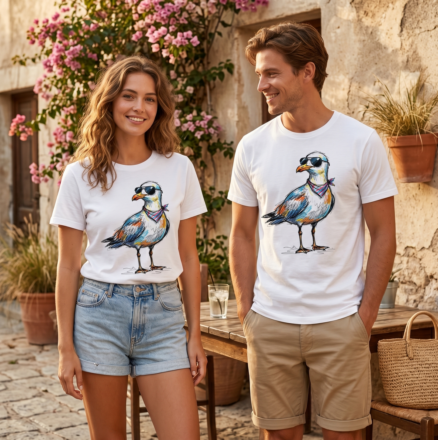 Premium T-Shirt –"Cool Seagull"- 100% Bawełna Organiczna