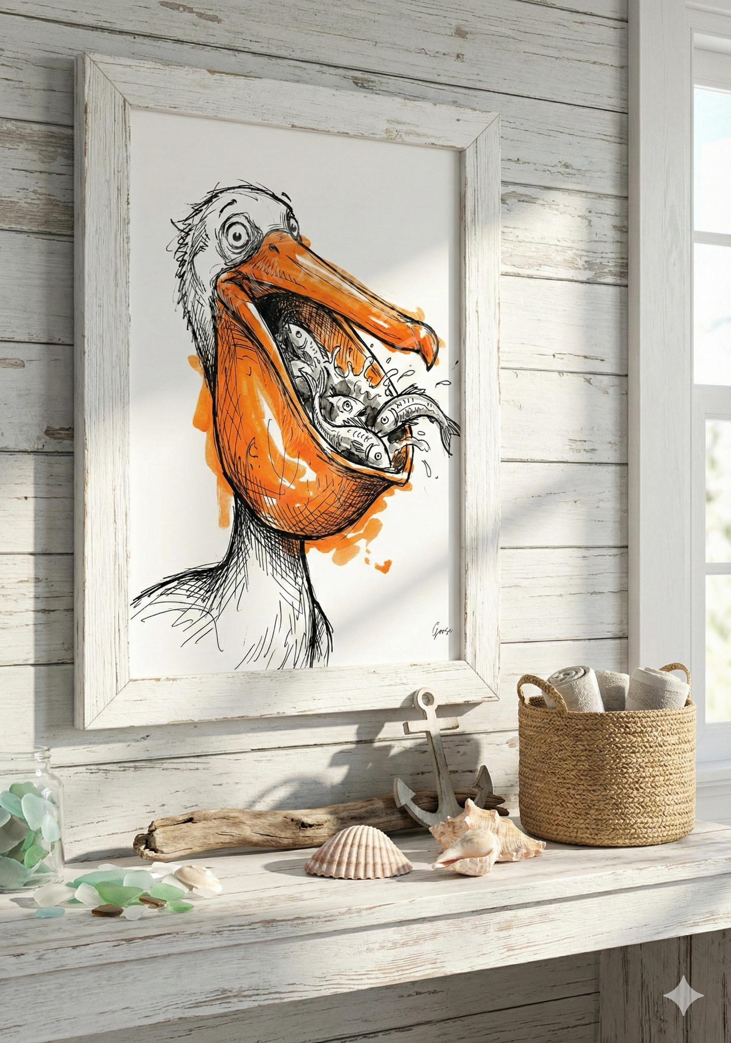 Printable poster - "The Hungry Pelican"