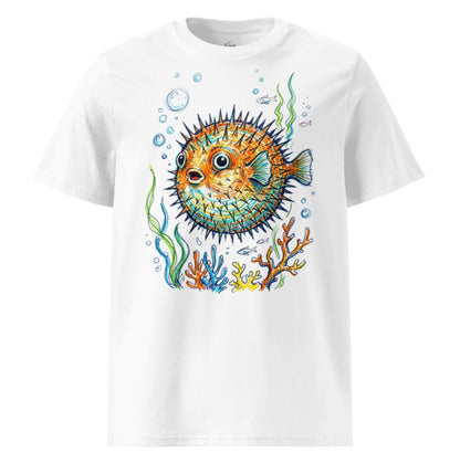 Premium T-Shirt "Kolorowa Rozdymka" – Artystyczny Ocean– 100% Bawełna Organiczna
