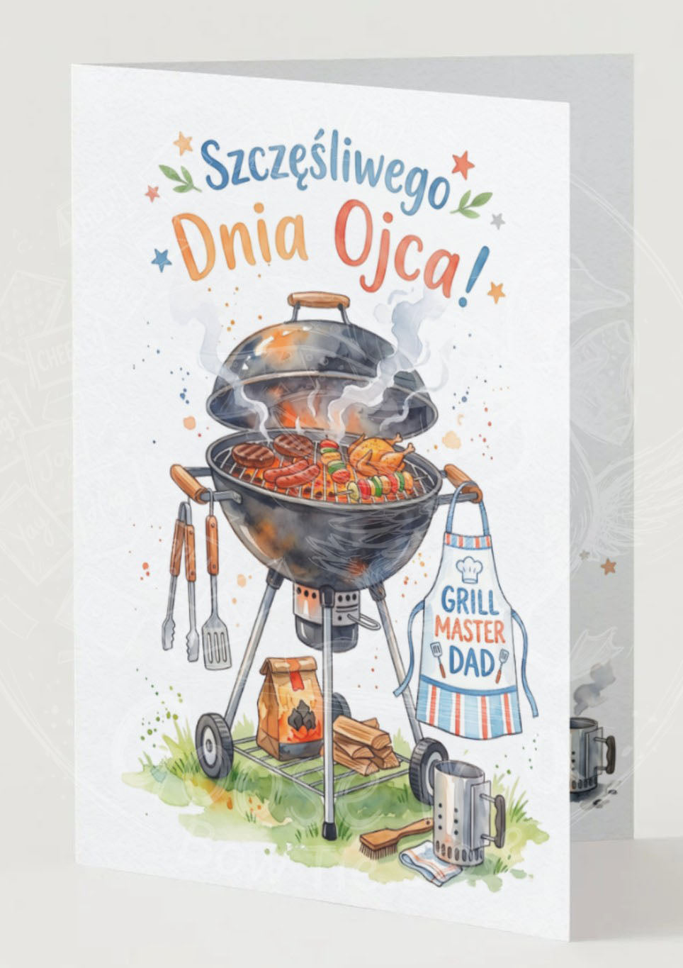 Wyjątkowa Kartka na Dzień Ojca "Mistrz Grilla"- Drukowana