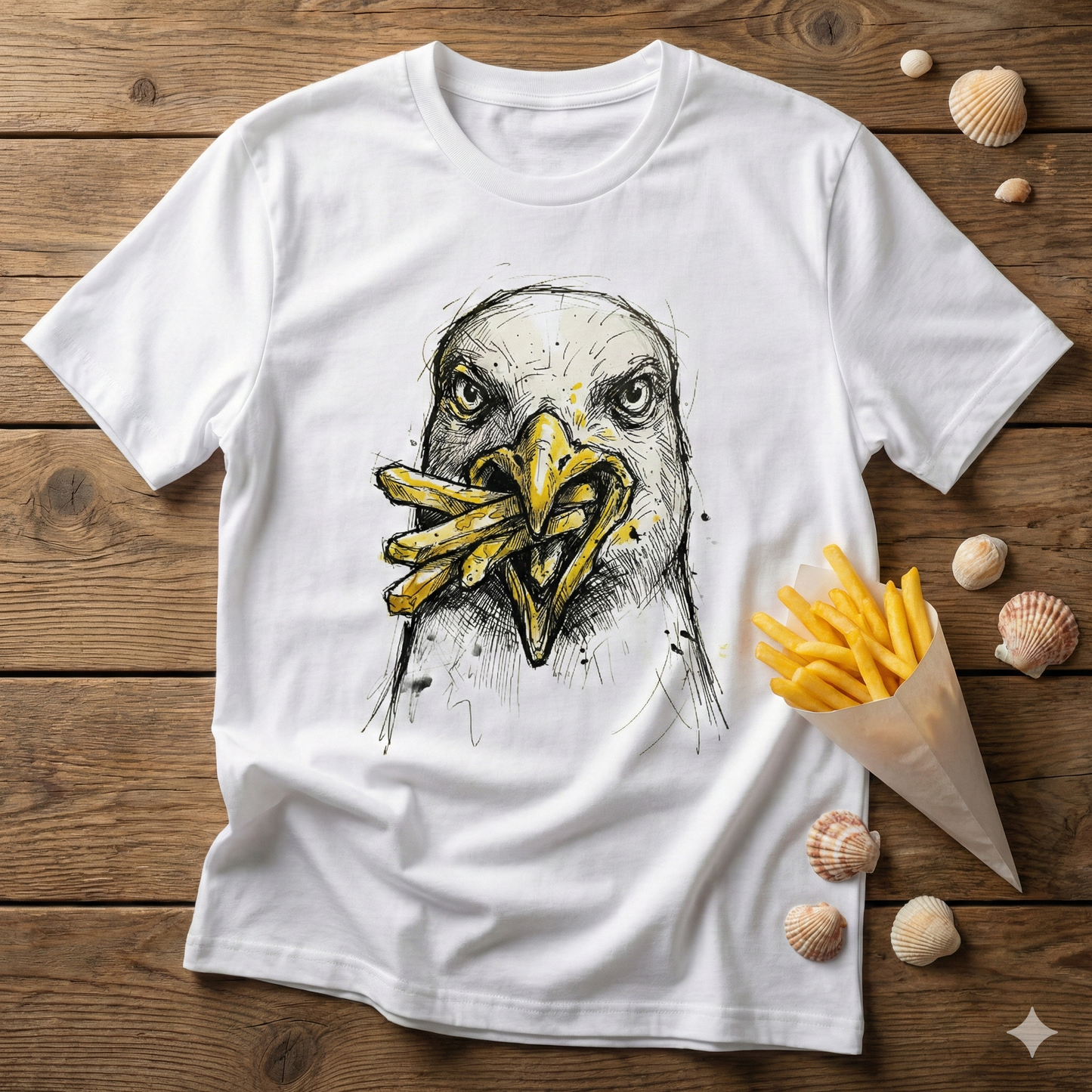 Premium T-Shirt "Thieving Seagull" – 100% Organic Cotton